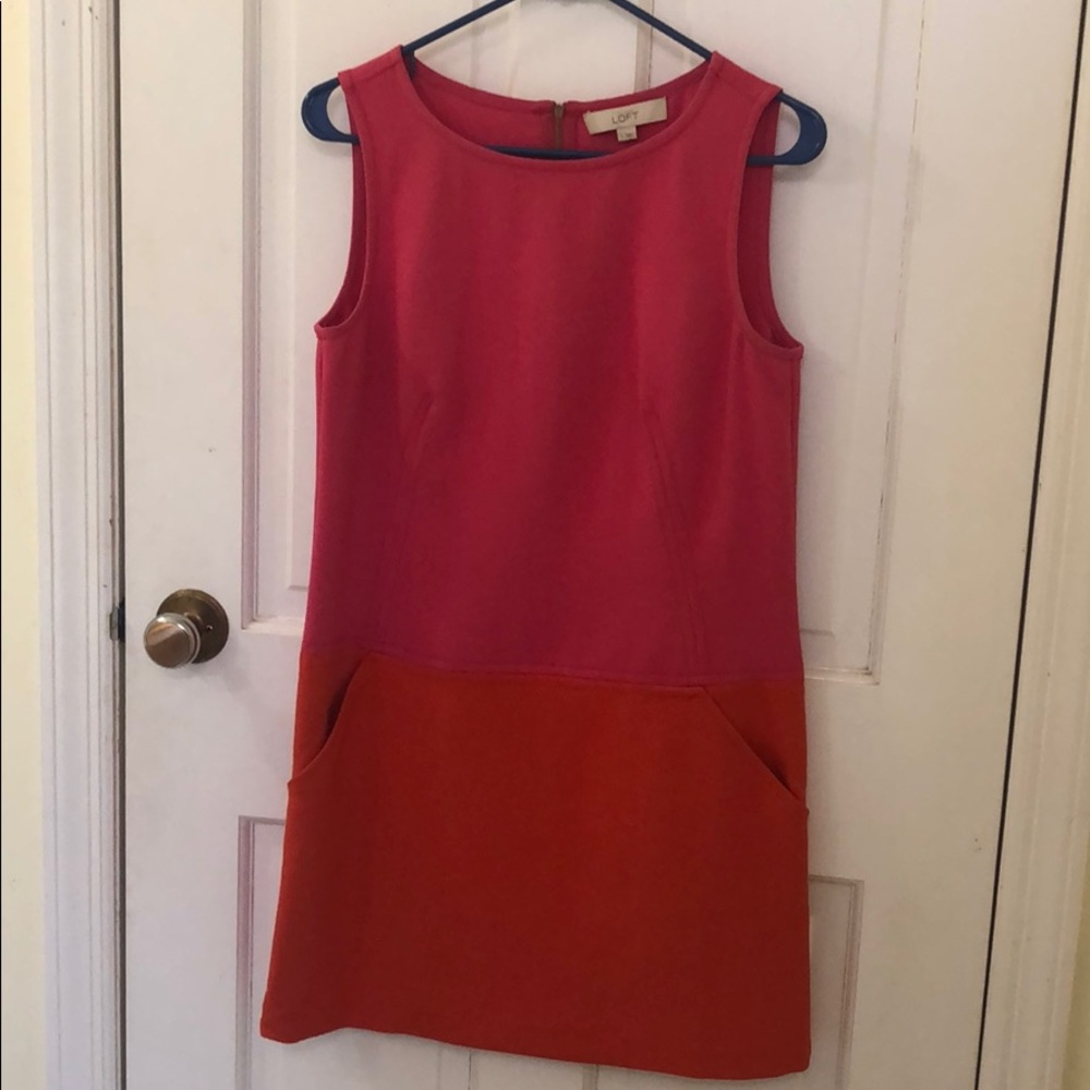 Loft Color Block Shift Dress
